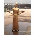 garden decoration metal sculptures bronze bird girl statue for sale